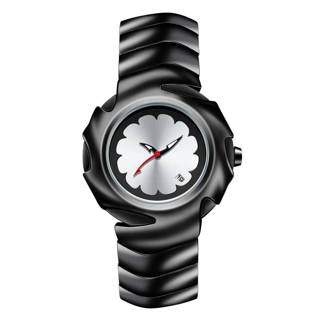 Dpecial Blade Red Quartz Watch Men Y2k Design Personalize High Quality Creative Black Medieval Old Steel Unique Men AAA Clock