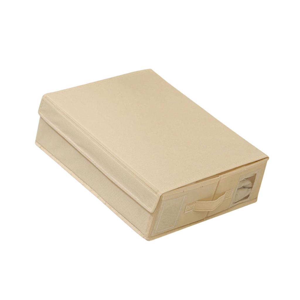 Foldable Bedding Organizers Box Zippered Storage Bin Accessory for Bed Sheets and Blankets in Nonwovens Fabric