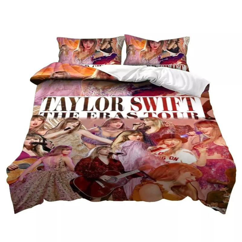 Character Swift Taylor Pattern Print Duvet Cover Pillowcase Set Bedroom Bedding