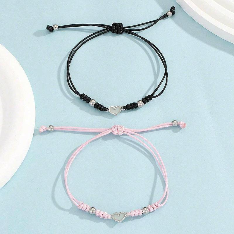Adjustable Braided Bracelet Comfortable Glowing Heart Bracelet Lucky Knot Bracelet Love Heart Jewelry For Special