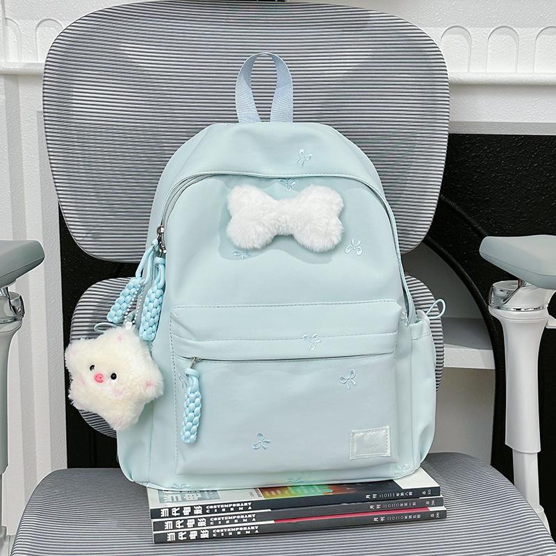 Schoolbag New Japanese Schoolbag Women's Simple Fresh and Versatile Junior High School Students Ins Bow Backpack Casual Backpack