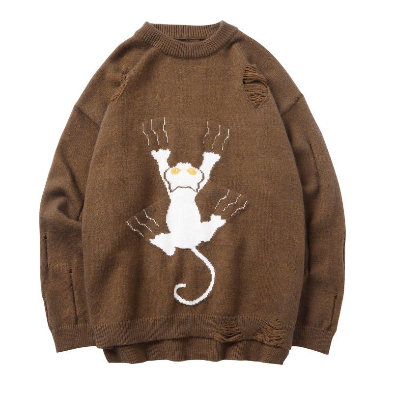 Lässiger Pullover für Herren, Frühling und Herbst, locker, Studenten-Unterziehpullover, trendiger, vielseitiger Rundhals-Pullover, warmer Pullover