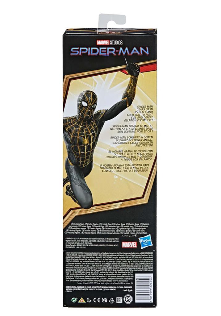 Hasbro Marvel Spider-Man: No Way Home - Titan Hero SeriesBlack & Gold Suit Spider-Man Action Figure F2438 Authentic