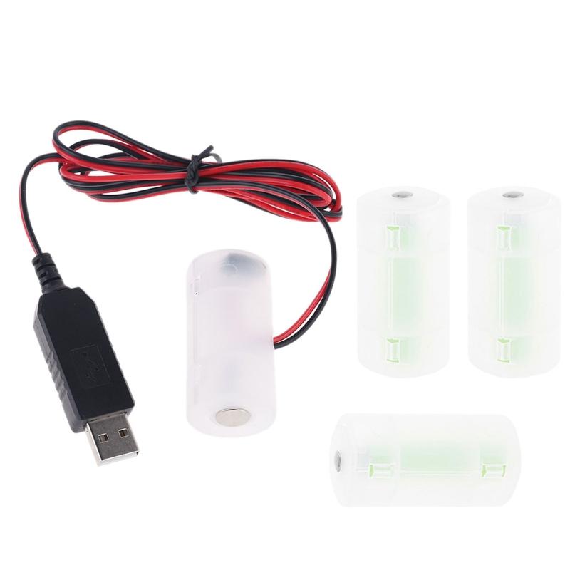 AM2 LR14 C Battery Eliminator USB Power Supply Cable Replace 1 To 4pc 3 4.5 6V LR14 C Battery For Electric Toy Clock
