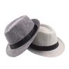 Fedora Hat Wide Brim Sun Protection Solid Color Panama Cap Boater Summer Beach Sunhat for Vacation