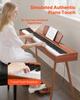 Weighted Digital Piano, 88 Keys Fully Weighted, Electric Piano Keyboard with Sheet Music Stand, Triple Pedal, Power Adapter, 280 Tones, Support