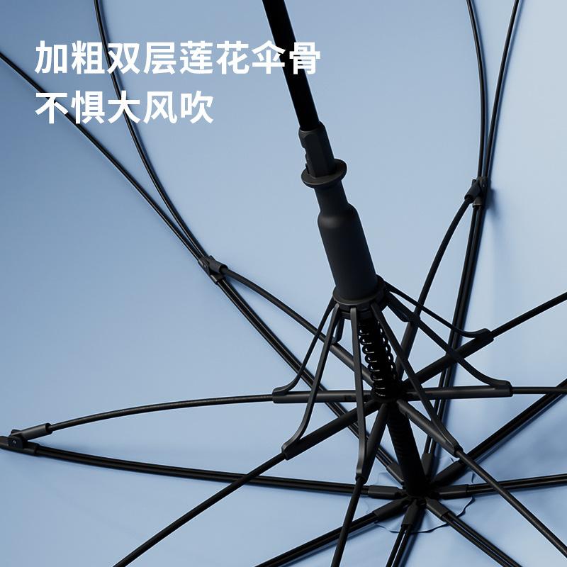 Simple one-piece long-handled umbrella, the same for men and women, automatic enlarged straight rod umbrella, wind-resistant and strong umbrella