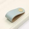 Handle Leather Drawer 6Pcs 70mm 9 Colors Cupboard Drawer Elastic For Drawers Handle Door Leather+Brass Single Hole