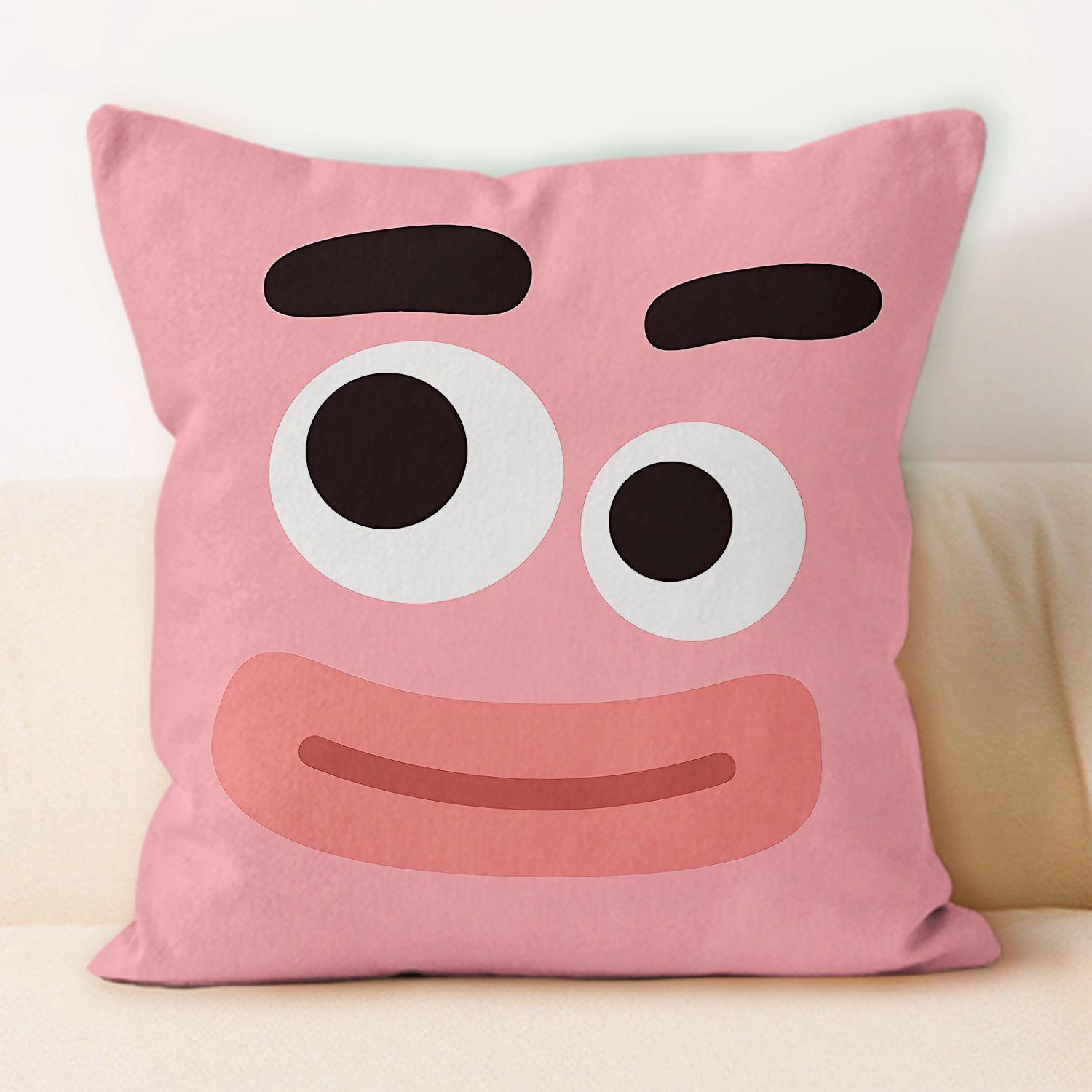 

Забавная и милая подушка-выражение лица, домашняя съемная и моющаяся подушка, специальная подушка для сна в офисе linen-45x45cm double-sided [without pillow core]
