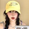 Cat Letter Embroidered Baseball Hat for Women In Spring and Summer Wide Hat Big Brim Big Face Showing Small Duckling Cap Big Head Sun Hat