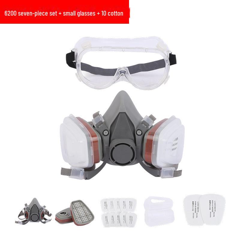 6200 Full-Face Gas Mask for Dustproof Grinding, Spray Painting, and Chemical Protection