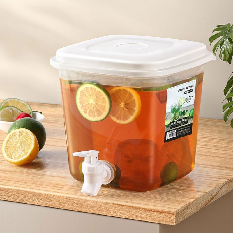 Caraffa per Acqua Trasparente da Frigorifero con Coperchio per Succhi Cold Brew Grande Capacità Dispenser per Bevande Essenziale per la Cucina