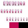 Square Press On Nail Flower Fake Nail Glues On Nail Artificial Acrylic Nail 24pcs Stick On Nail for Womens and Girls