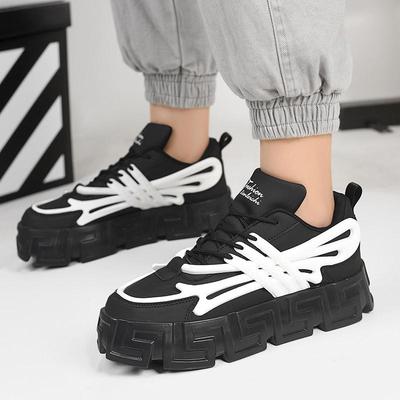 [Physical picture]Spring Autumn Original Design 7Cm Heightening Effect Men's Shoes Daily Black Hombre Teenagers Casual Dress