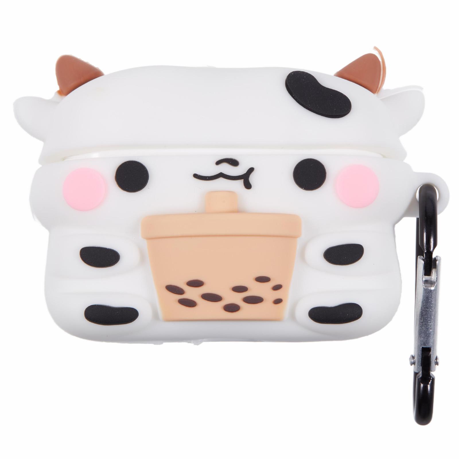 

For Apple AirPods Pro Silicone Cover Milk Tea Cow Bluetooth-compatible Earphones Protective Case A
