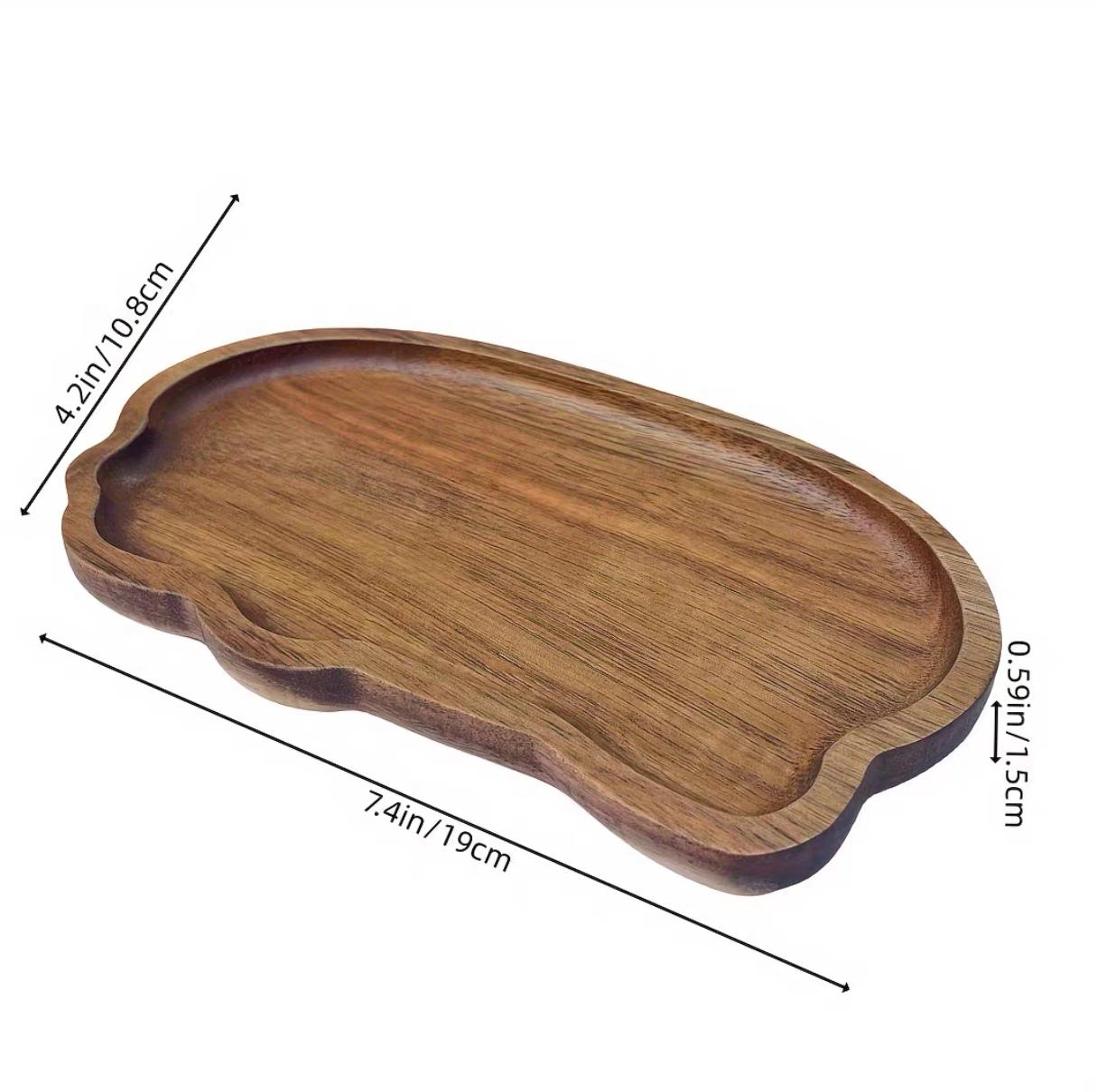 

1pcs Japanese Style Wooden Tray Household Shaped Water Cup Storage Tray Tea and Fruit Plate, Snack Plate Tea Set Accessories