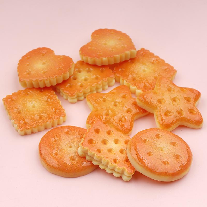 10/100pcs Kawaii Cookie Simulation Food Art Supply Flatback Cabochon DIY Dollhouse Craft Decoration Miniatures