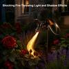Outdoor Metal Dragon Ornaments Solar Garden Stake Light with Breathing Flame Fiber Optic Effects, Energy Efficient Stakes Waterproof Powered