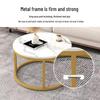 Simple Modern Light Luxury Coffee Table - Small Round Side Table for Living Room or Bedroom