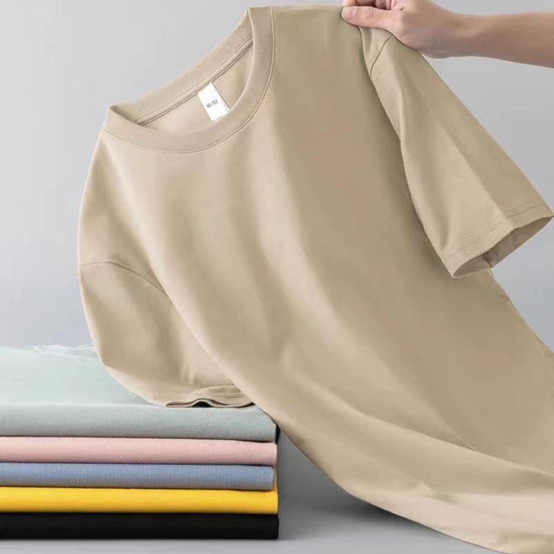 

2024 Мужская облегающая однотонная футболка с коротким рукавом: Классический, универсальный топ унисекс M