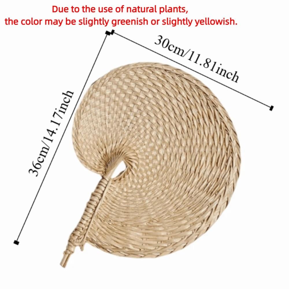 Portable Handmade Woven Straw Fans Lightweight Summer Cooling Fan  Home Decoration