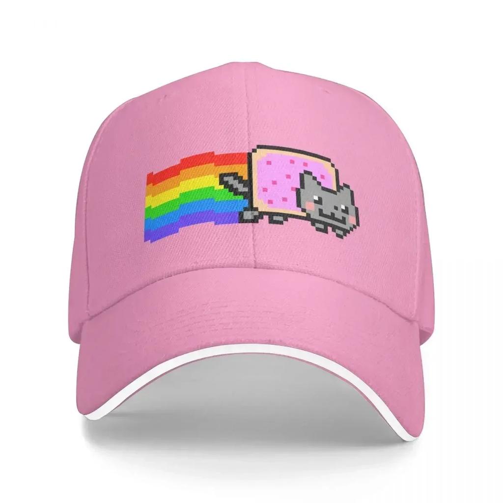 Rainbow cat meme Baseball Cap Sports Cap funny hat Hip Hop dad hat WoUnisexs 2024 Unisexs