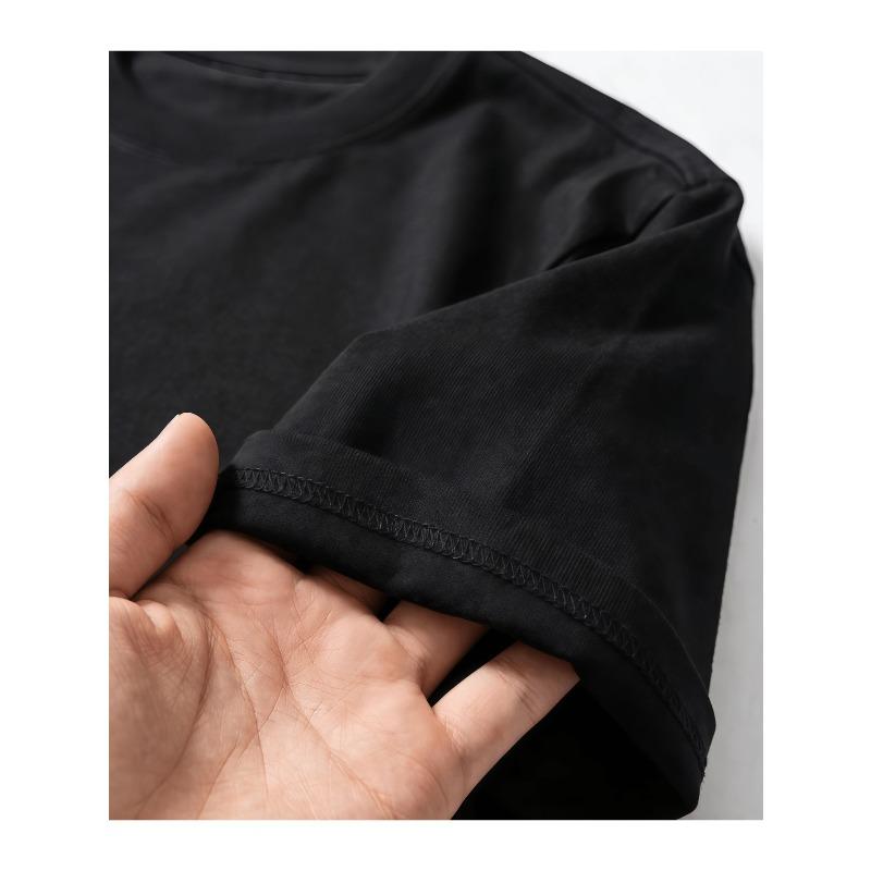 Men's Plus Size Streetwear T-Shirt - Alphabet Skeleton Back Print, Cotton Crew Neck Short Sleeve Tee, Regular Fit Casual Top Suitable for Outdoor