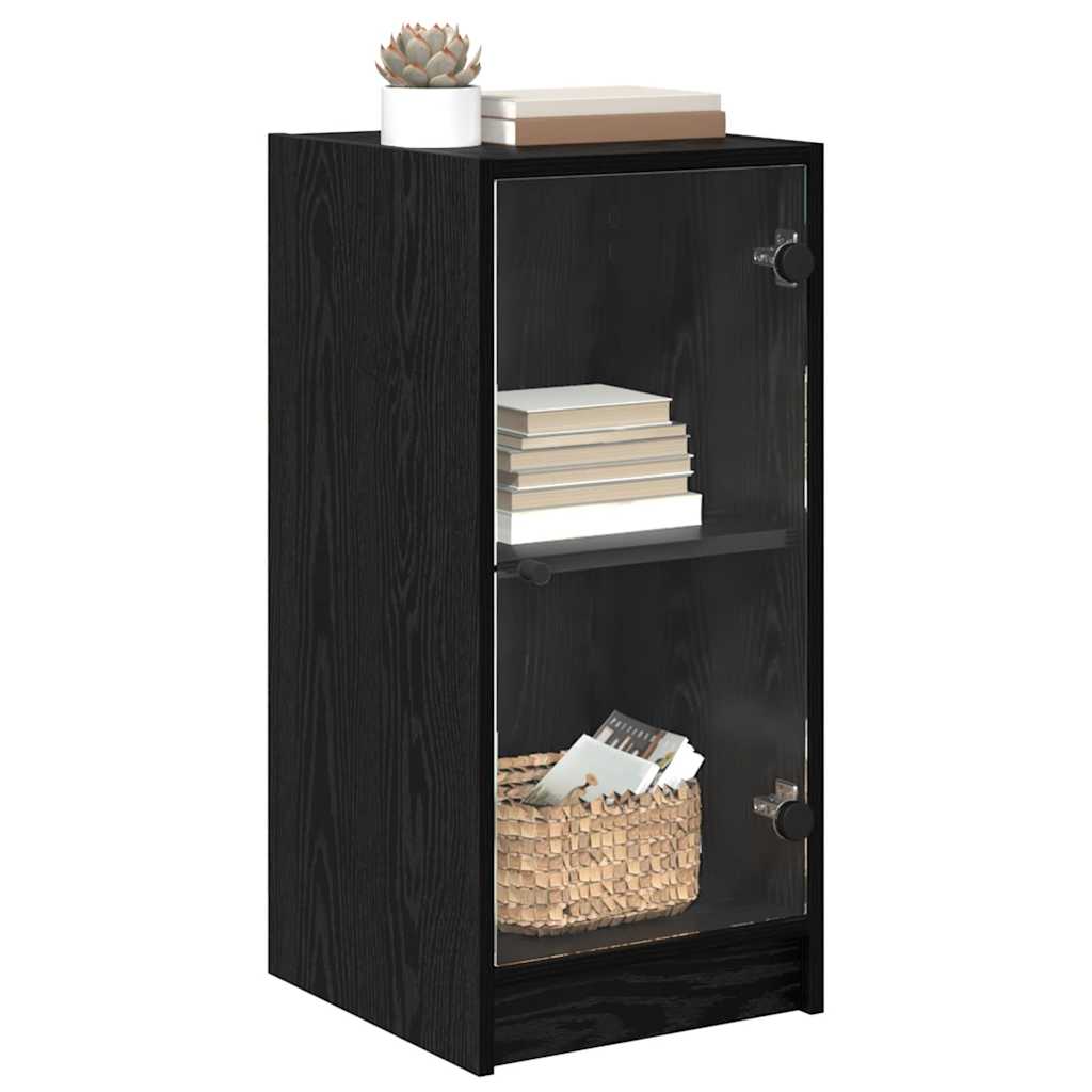 Sideboard in Black Oak Look 35 x 37 x 76 cm Particleboard