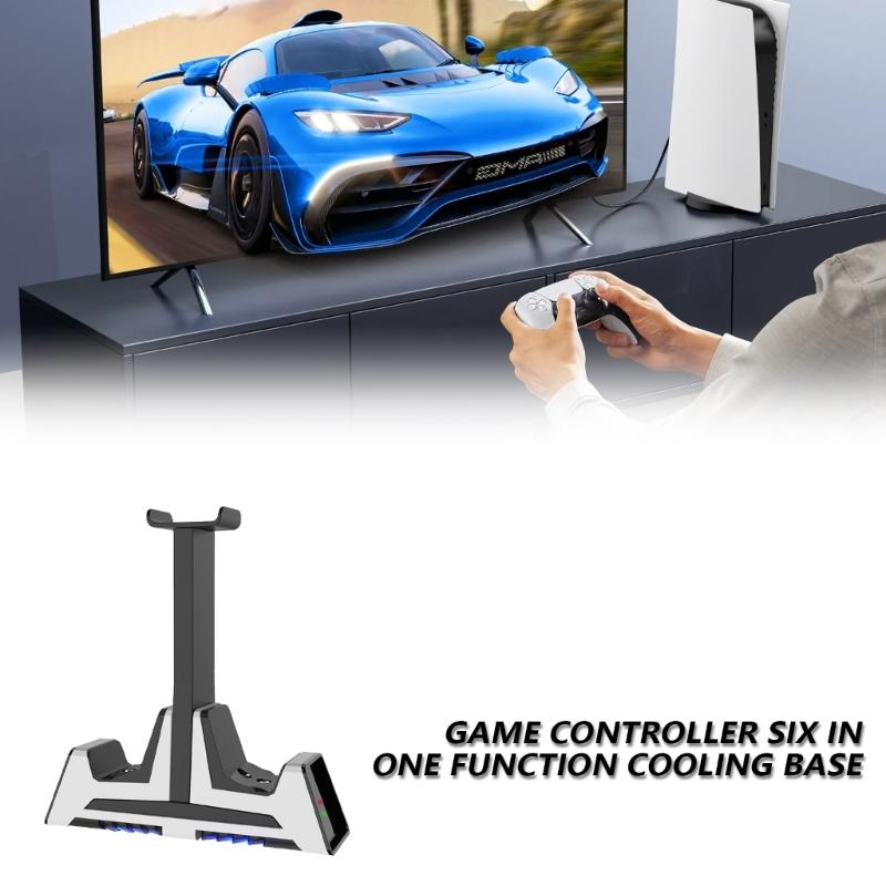 2 in 1 Game Controller Charging Dock Station Equipped with Headphone Holder Stand for P5