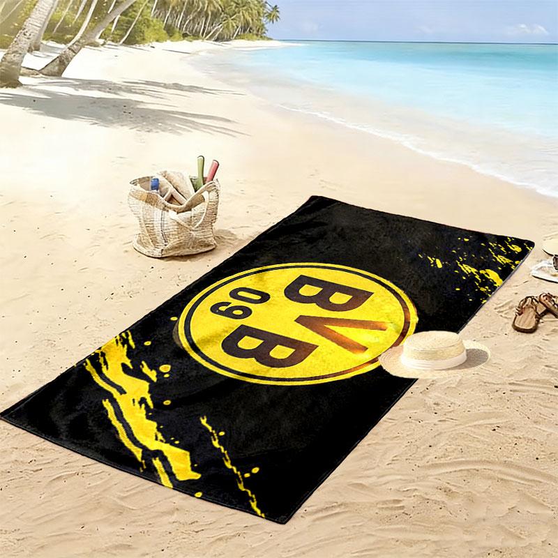 Borussia Dortmund Print Beach Towel, Large Soft Quick Dry Towel for Beach Camping Swimming