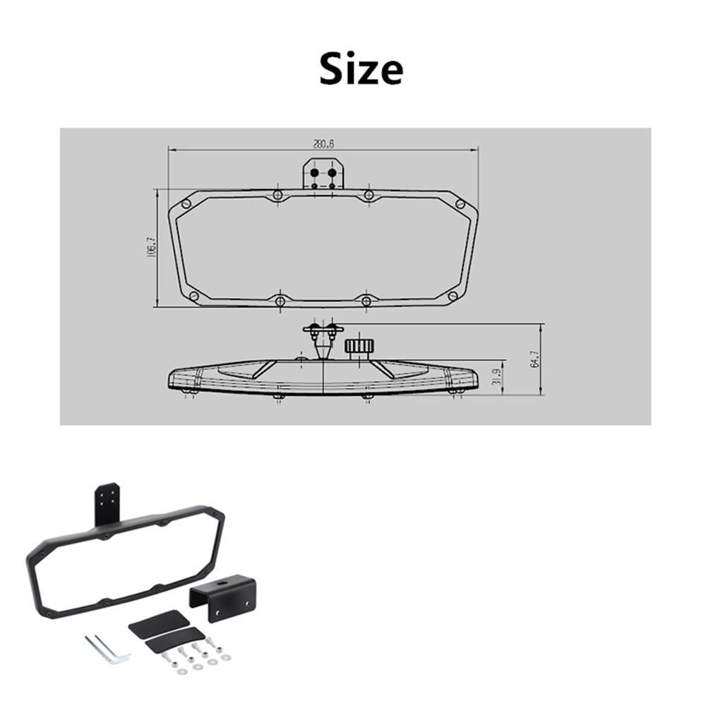 Rear View Center Mirror Wide Angle Rearview Mirror For UTV Boat Marine