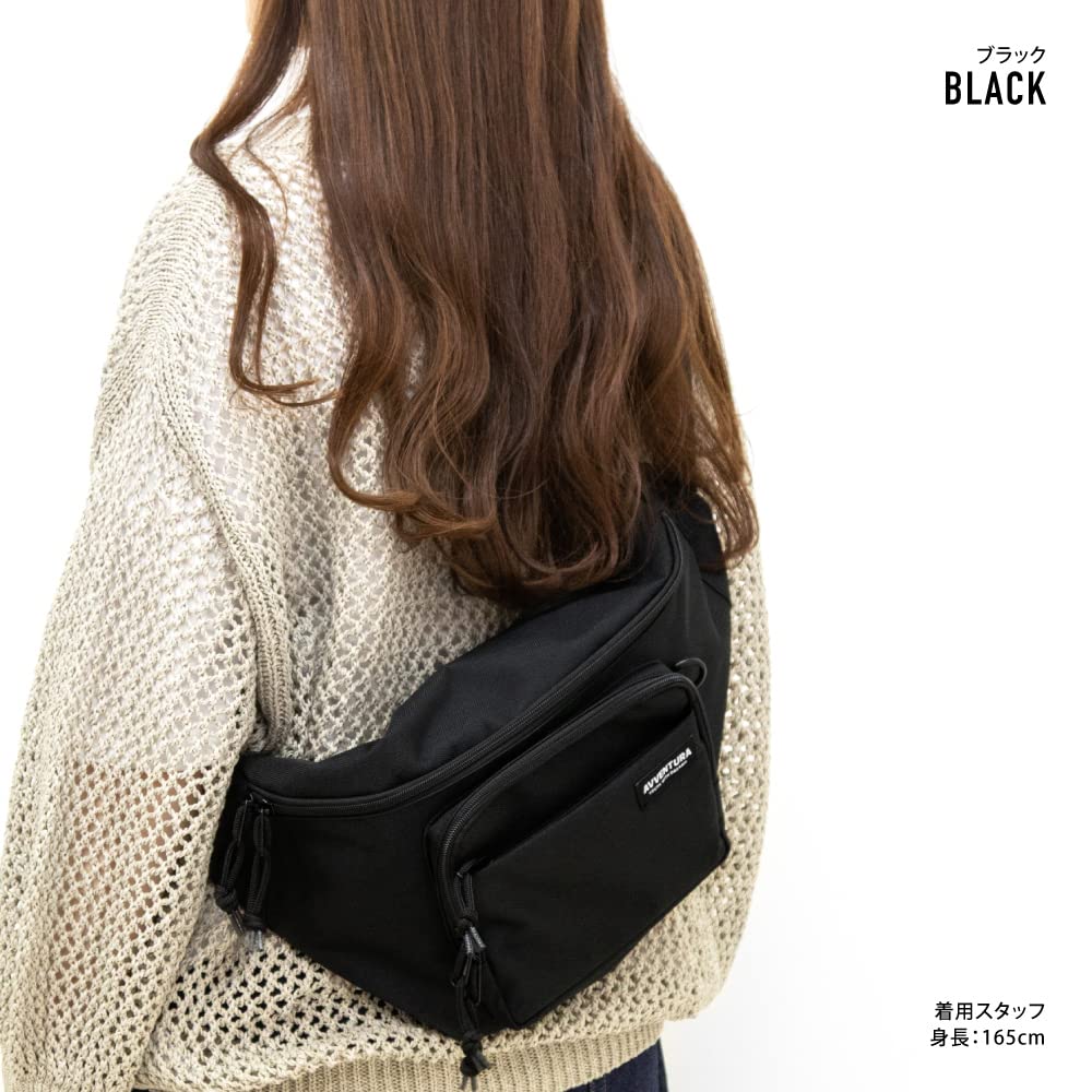 Waist Waist Hip For Women and Going Black [Aventura] Bag, Pouch, Bag, Large, Men, Travel, Commuting, School, Out, Festivals, Adults, Students,