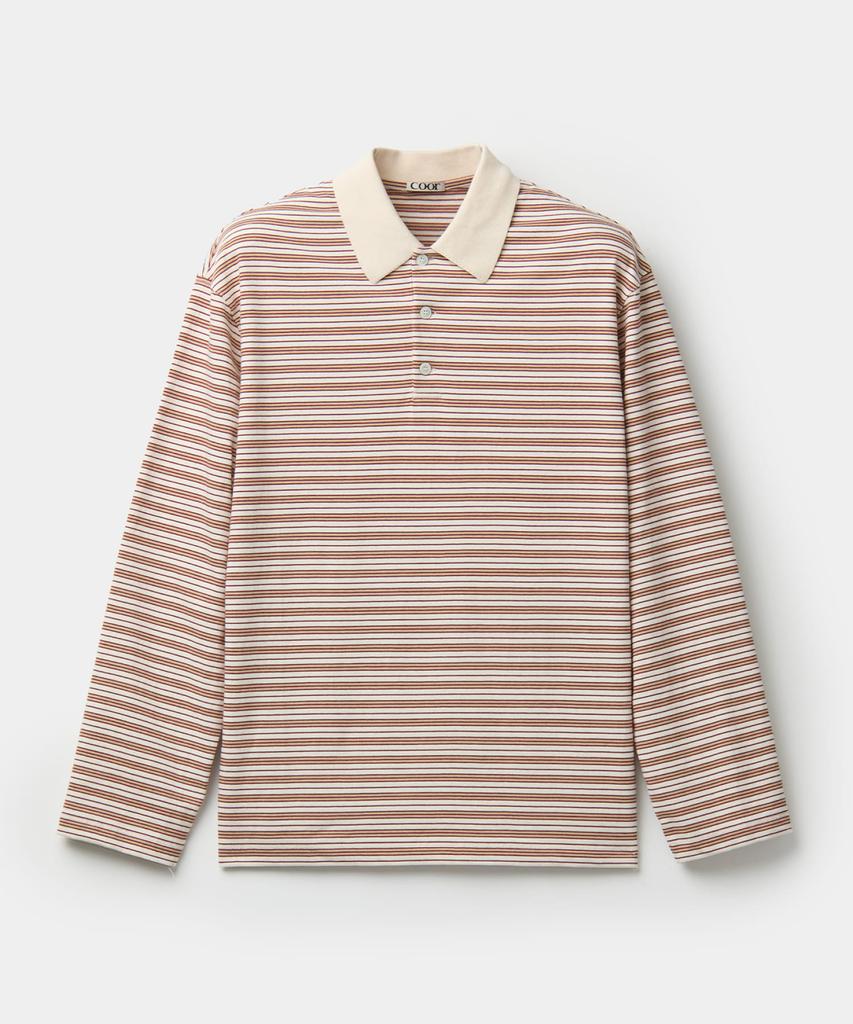 Kueo Multicolor Striped Polo Shirt (Red)