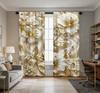 2PCS Digital Printed Curtains with Pearl Butterfly Design, Stylish Window Drapes for Living Room Bedroom Home Decoration