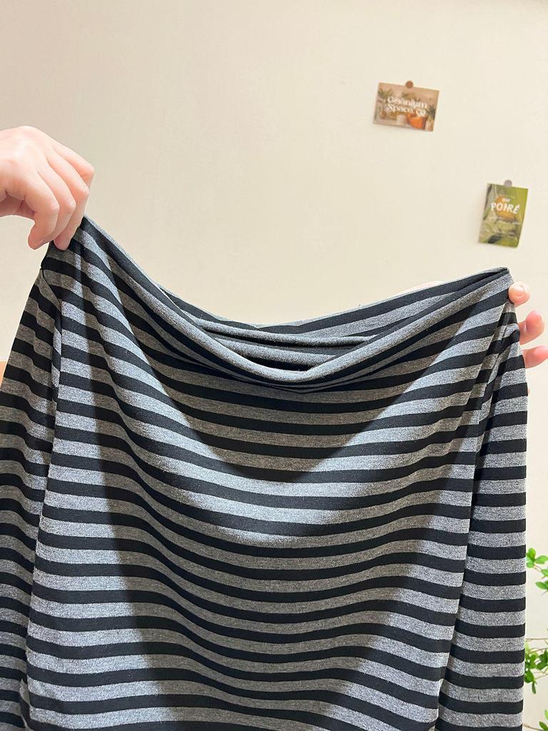 Women's Striped One-Shoulder Long-Sleeve Top - 2025 Spring/Autumn Slim Fit Korean Style