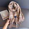 New Fashion Stripes Women's Winter Scarf Imitation Cashmere Warm Shawls Wraps Thicked Pashmina Female Blanket Scarves