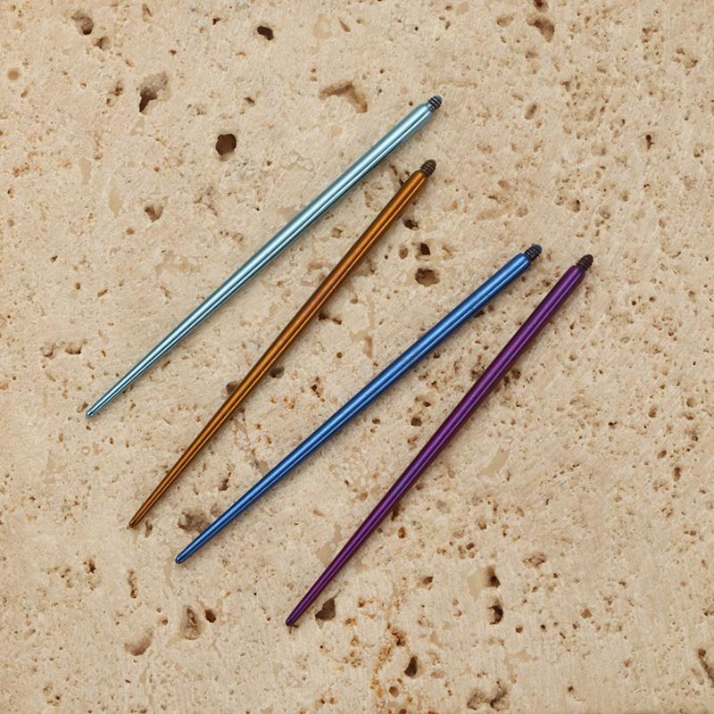 10pcs ASTM F136 TItanium Insertion Pin Taper for Thread Nostril Piercing Taper Push in Earring Implantation Grade Piercing Tool