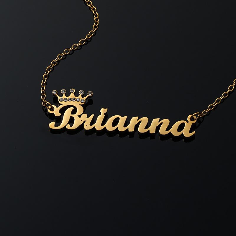 Custom Nameplate Butterfly Necklace for Women Personalized Stainless Steel Gold Plated Trendy Fashion Pendant with Zircon