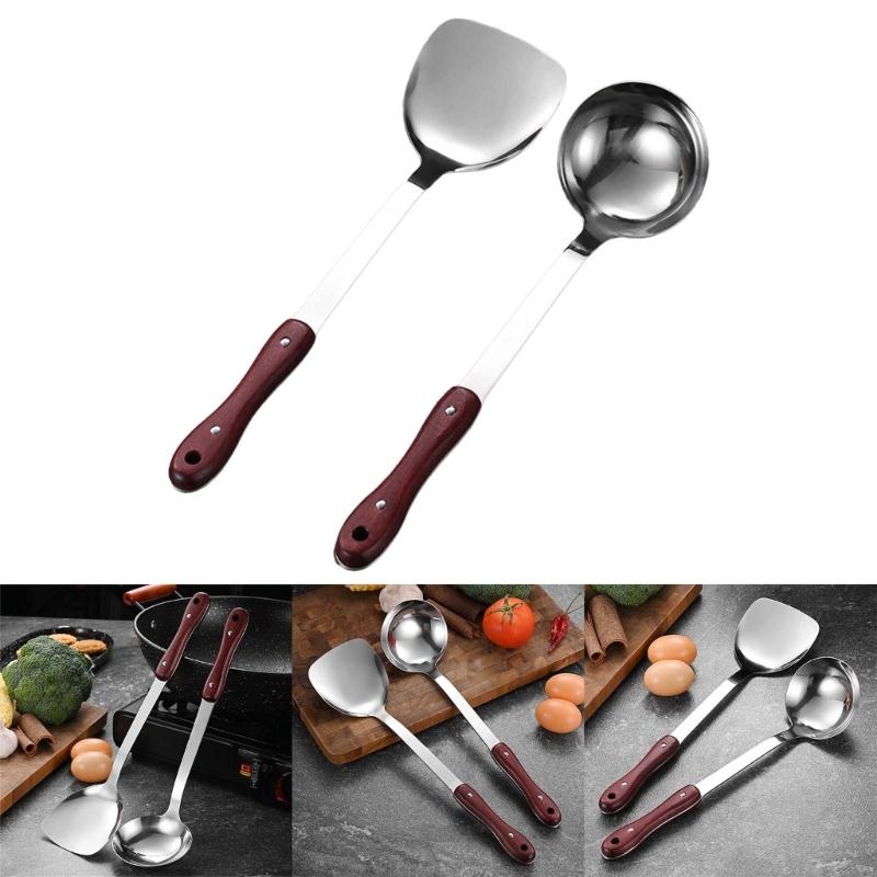 Kitchen Spatula for Sauteing and Flipping Metal Cooking Utensils Universal Cooking Spatula / Ladle