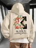 2025 Autumn Men's Casual Hooded Vintage Print Simple and Elegant Hooded Shirt The material is environmentally friendly