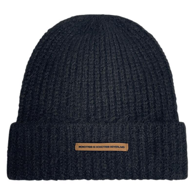 Pălărie de iarnă din tricot din lână pentru femei - confortabilă, stil casual american, se potrivește cu capul mare, fața subțire.