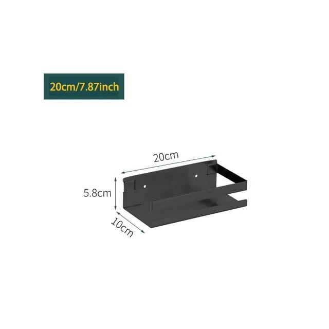 

Кухонная полка для хранения, черная кухонная полка из нержавеющей стали 304, квадратные полки для ванной комнаты, органайзер для шампуня и душа