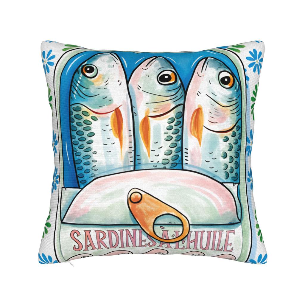 Cuadros Decorations Sardines Nordic Pillow Case Soft Pillow Cover For Living Room Sofa Kawaii Pillowcases