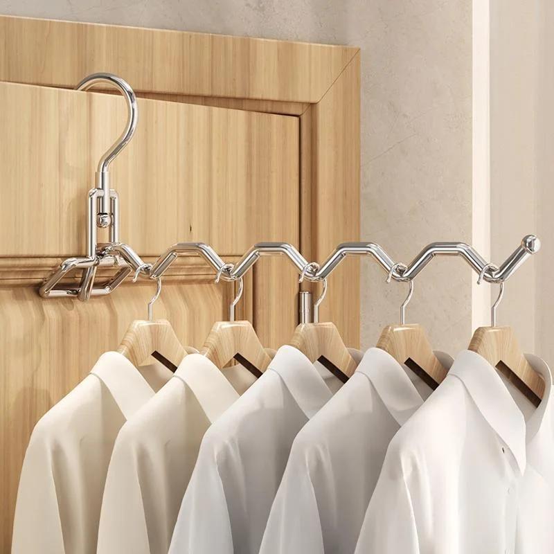 Folding Stainless Steel Clothes Hanger Organizer Travel Hotel Drying Hanger Essential Trips Home Simple Hanging Clothes Hangers
