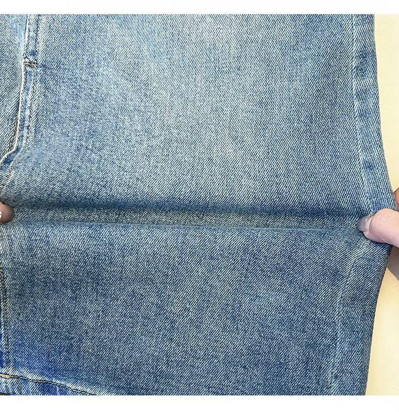 2025 Spring/Summer Front Slit High Waist Denim Midi Skirt - Light Blue, Retro Versatile