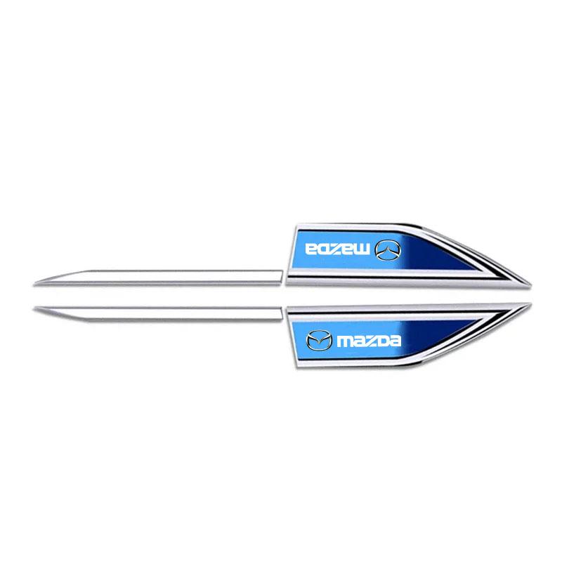 2Pcs Car Stickers Badge Metal 3D Decorative Blade Style for Mazda 3 6 CX5 2 CX3 CX9 MX5 RX8 Axela Demio Atenza MS GJI GH BK MP h6