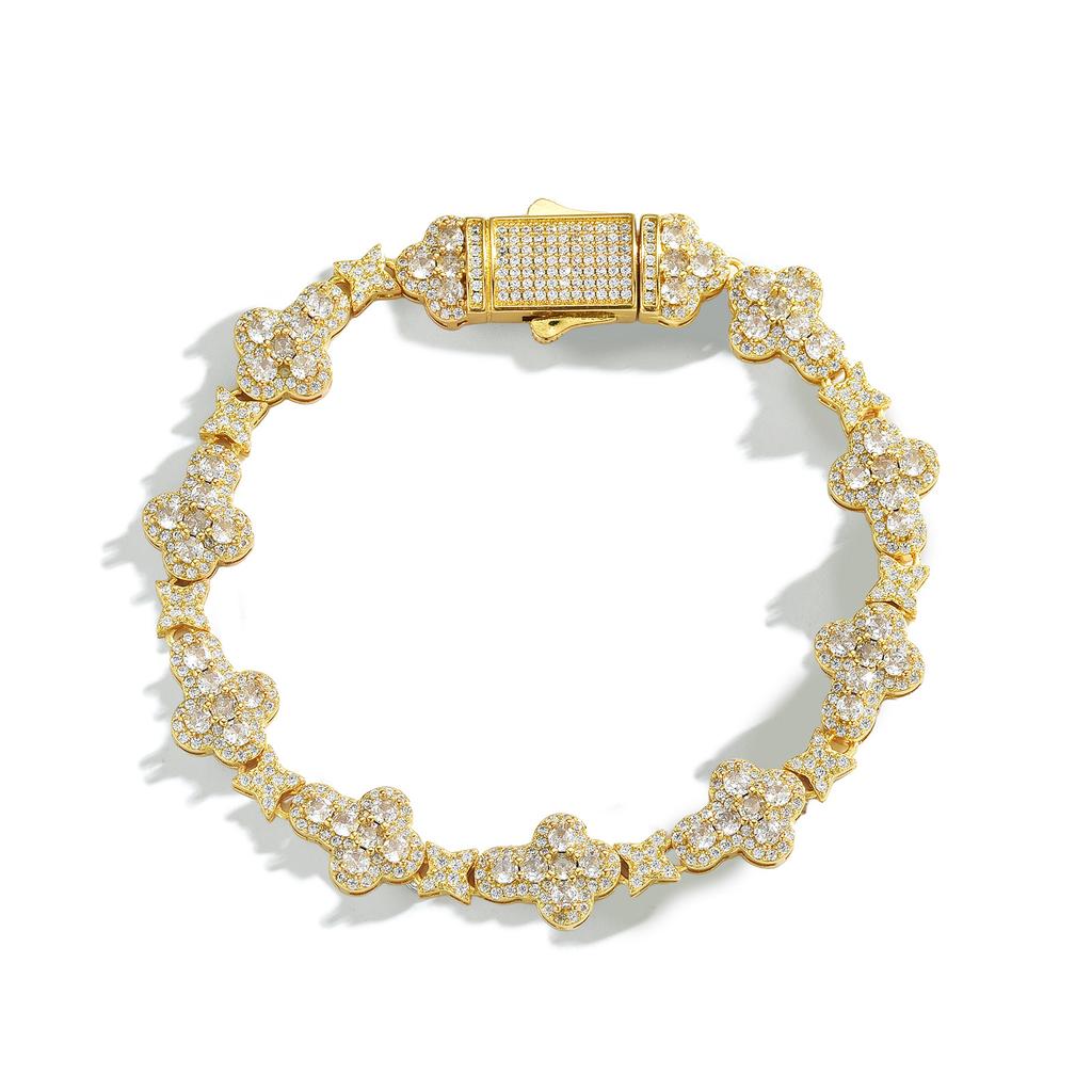 European and American 10mm Full Diamond Zircon Star Cross Bracelet, Elegant Men's Jewelry 2026