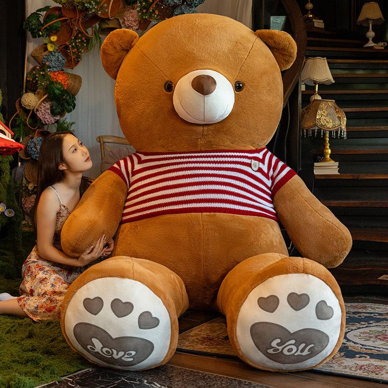 Niedliche übergroße Teddybärpuppe große Bärenpuppe Wurfkissen Plüschtier Umarmbär Ring Nachtmarkt große Puppe