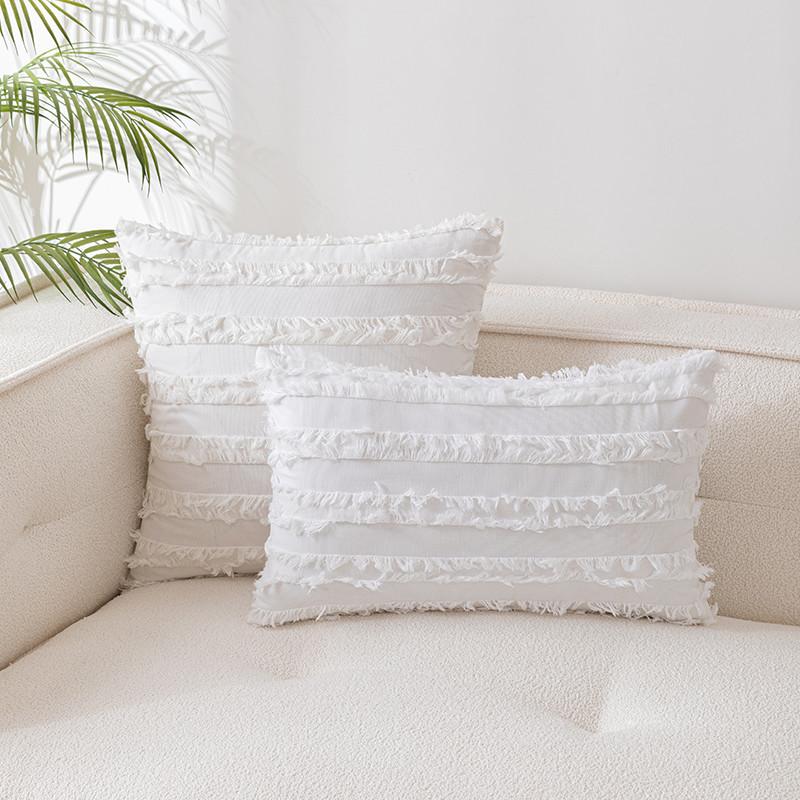 Bohemian Style Cotton And Linen Pillowcase Pillow Without Core Cut Flower Tassel Sofa Cushion Cover