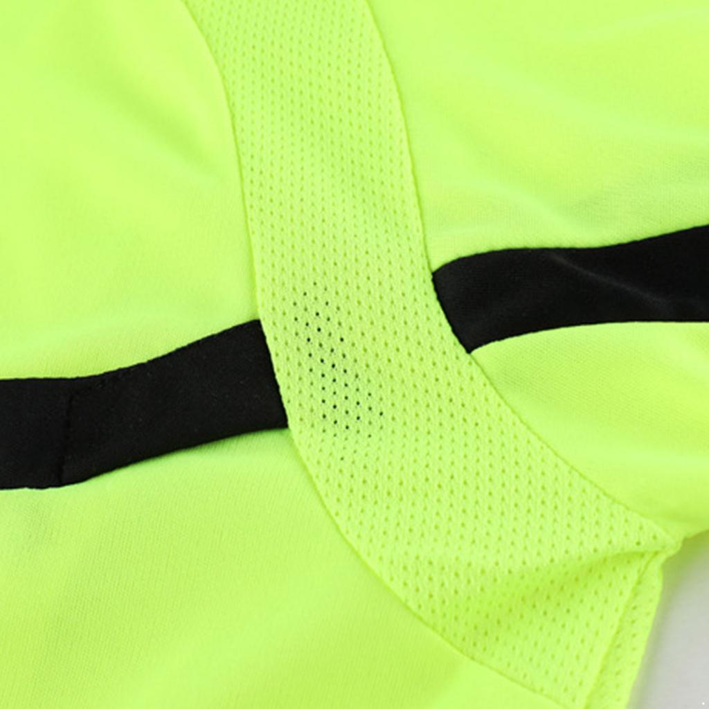 Herren Schiedsrichter Trainingsanzug Kontrastfarbe Umlegekragen Kurzarm Tasche T-Shirt Elastischer Bund Shorts Fußball Uniform